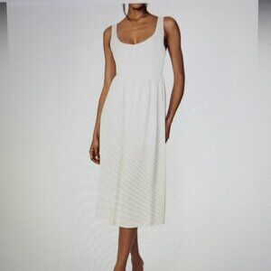 WeWoreWhat Corset Satin Charmeuse Midi Dress in Whisper White NWT Size Medium